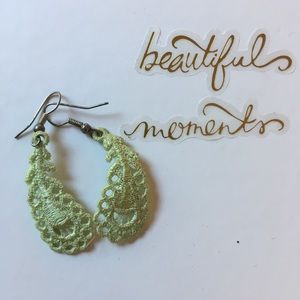 Feather Stitched/embroidered earrings